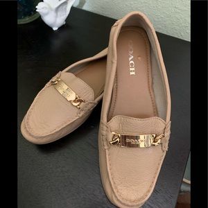 COACH "Fredrica" Pebble Leather Loafers Driving Moccasin